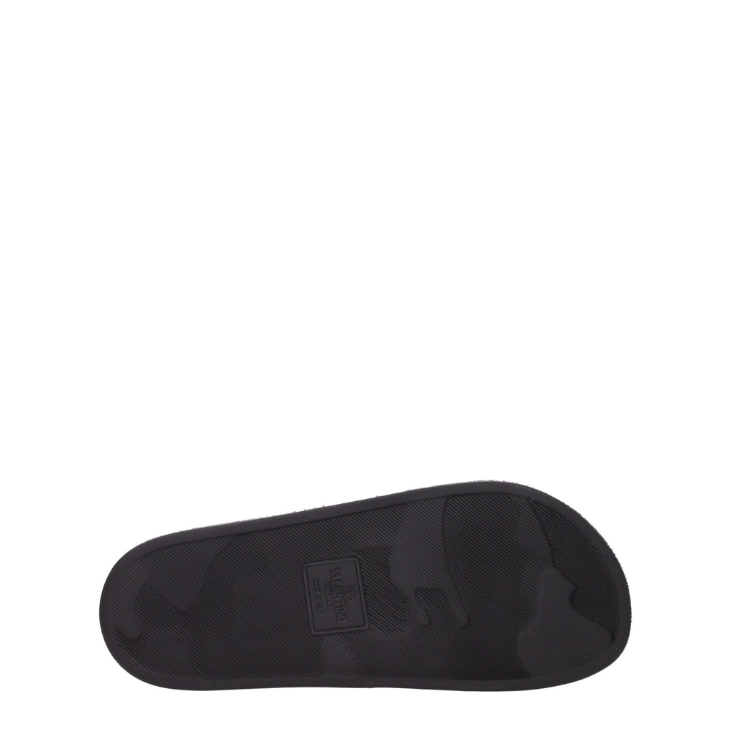 Valentino Garavani Black Cotton Slippers