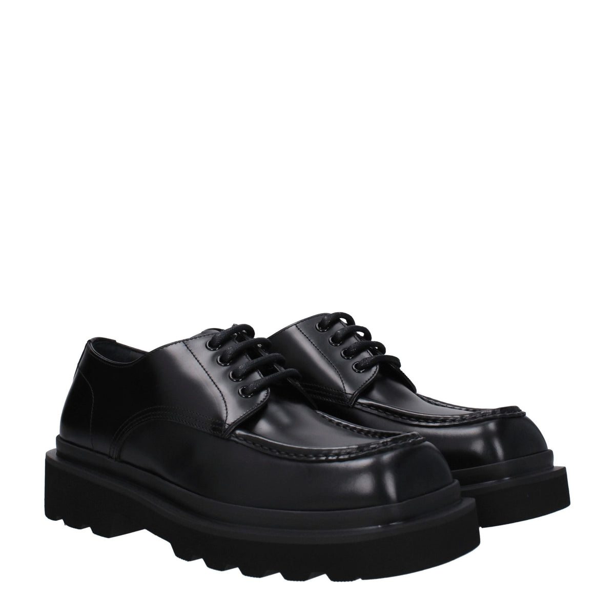 Dolce & Gabbana Black Leather Oxfords And Derbies