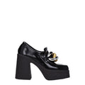 Stella McCartney Black Leather Platform Loafers