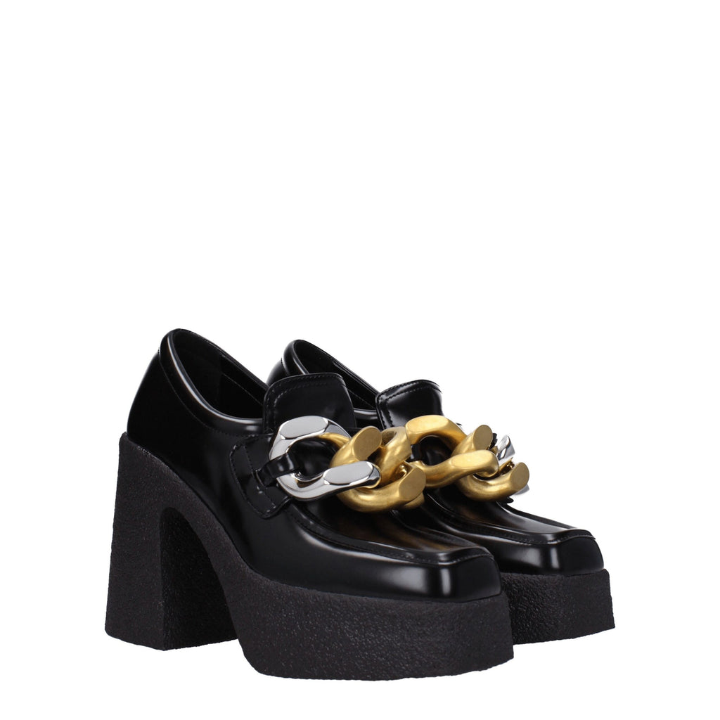 Stella McCartney Black Leather Platform Loafers