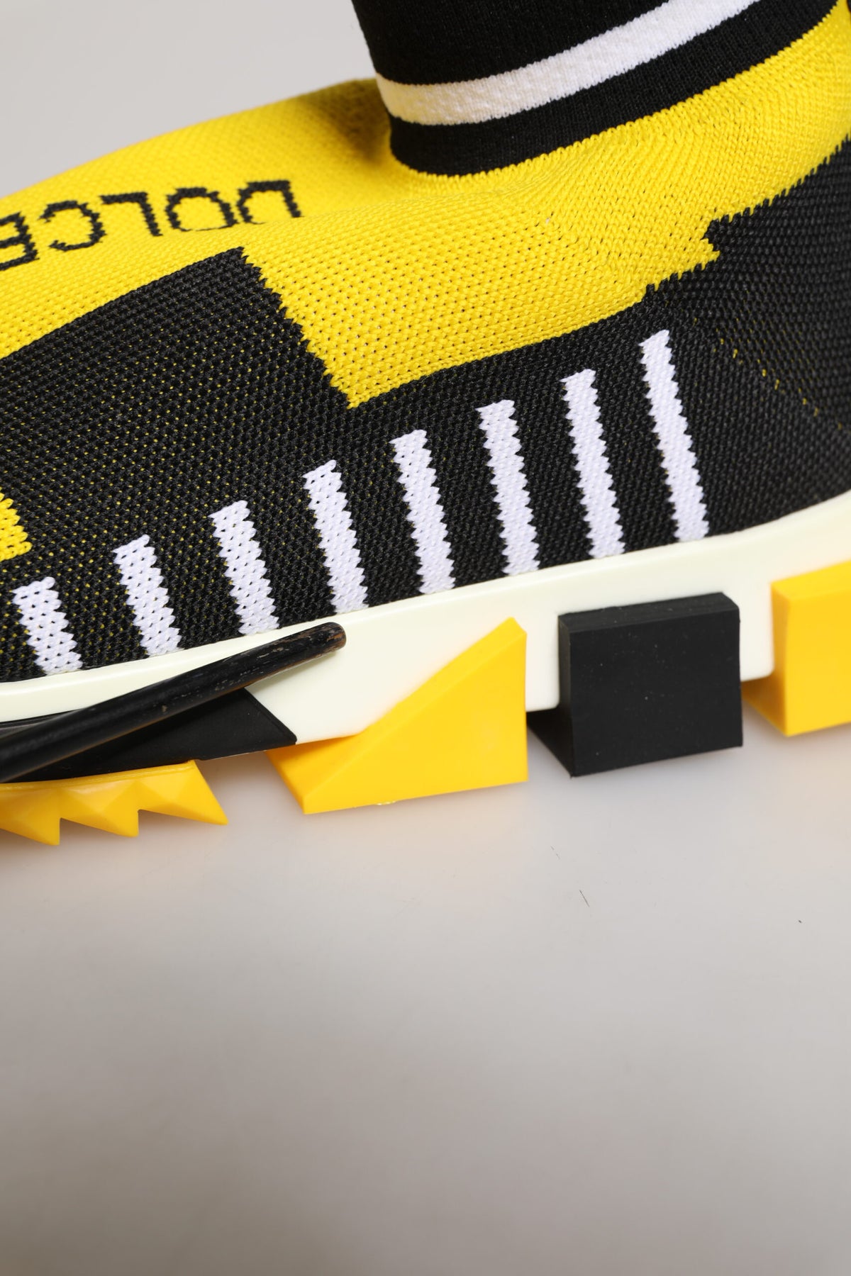 Dolce & Gabbana Yellow Black Sorrento Socks Sneakers Shoes