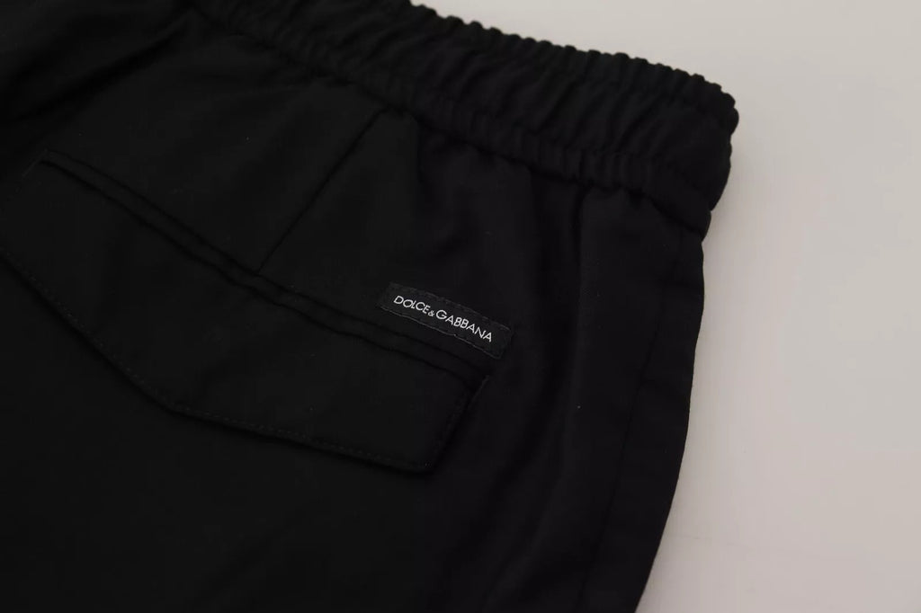 Dolce & Gabbana Black Jogger Wool Jogging Trouser