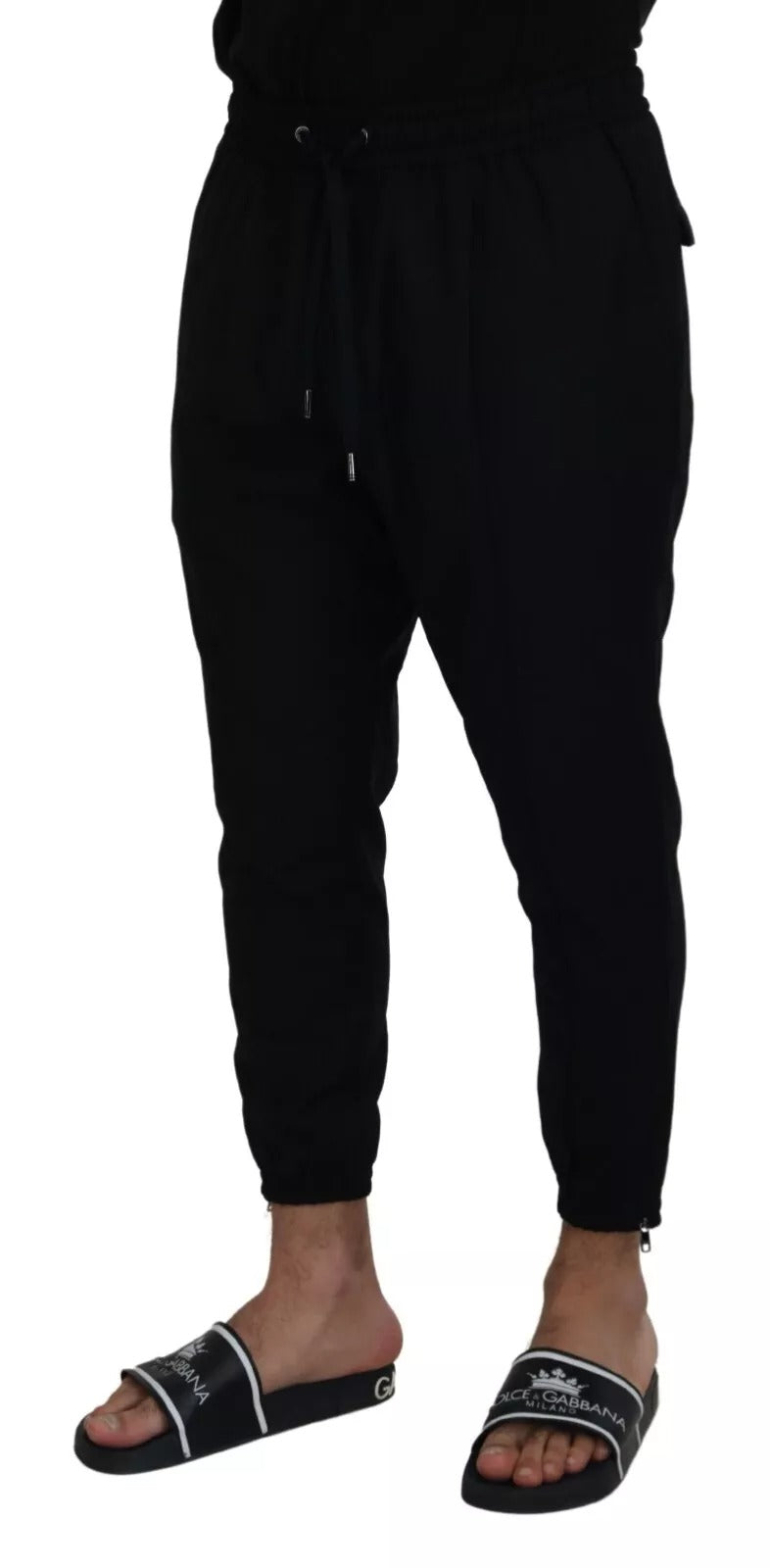 Dolce & Gabbana Black Jogger Wool Jogging Trouser