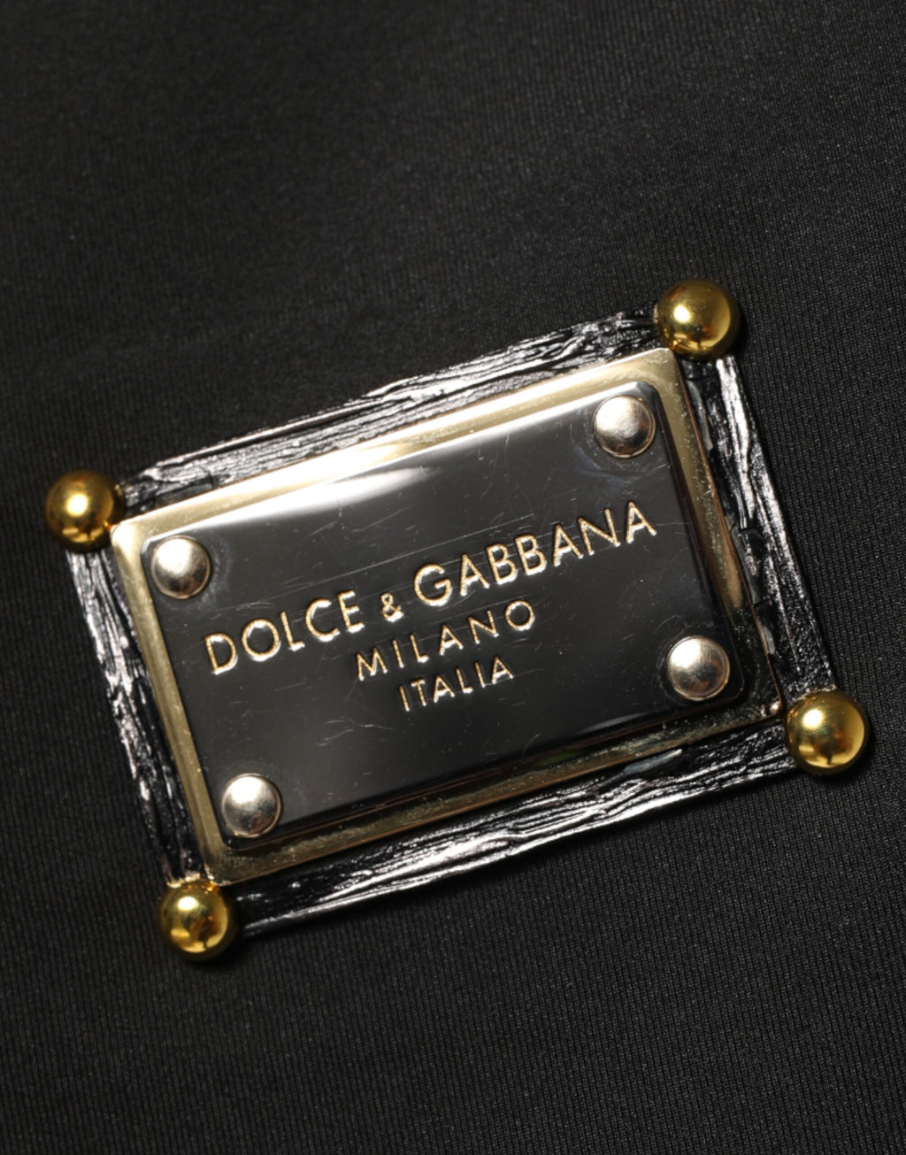 Dolce & Gabbana Black Polyester Logo Plaque Bomber Jacket