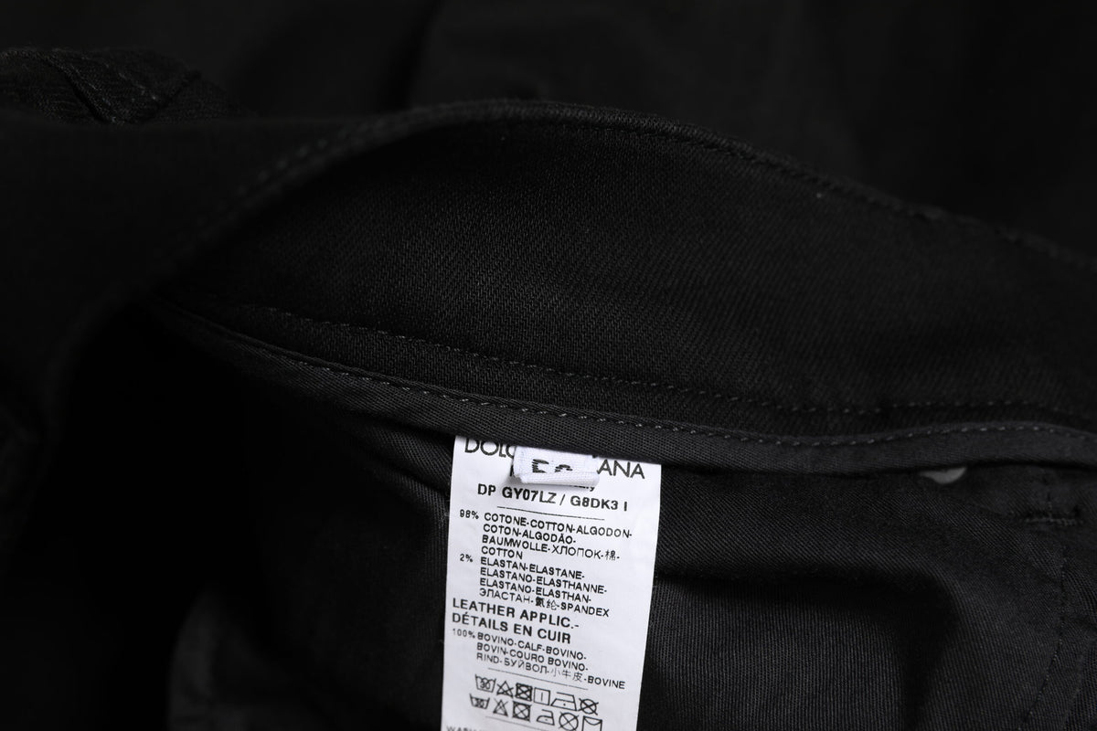 Dolce & Gabbana Black Cotton Skinny Jeans Men Trouser Pants