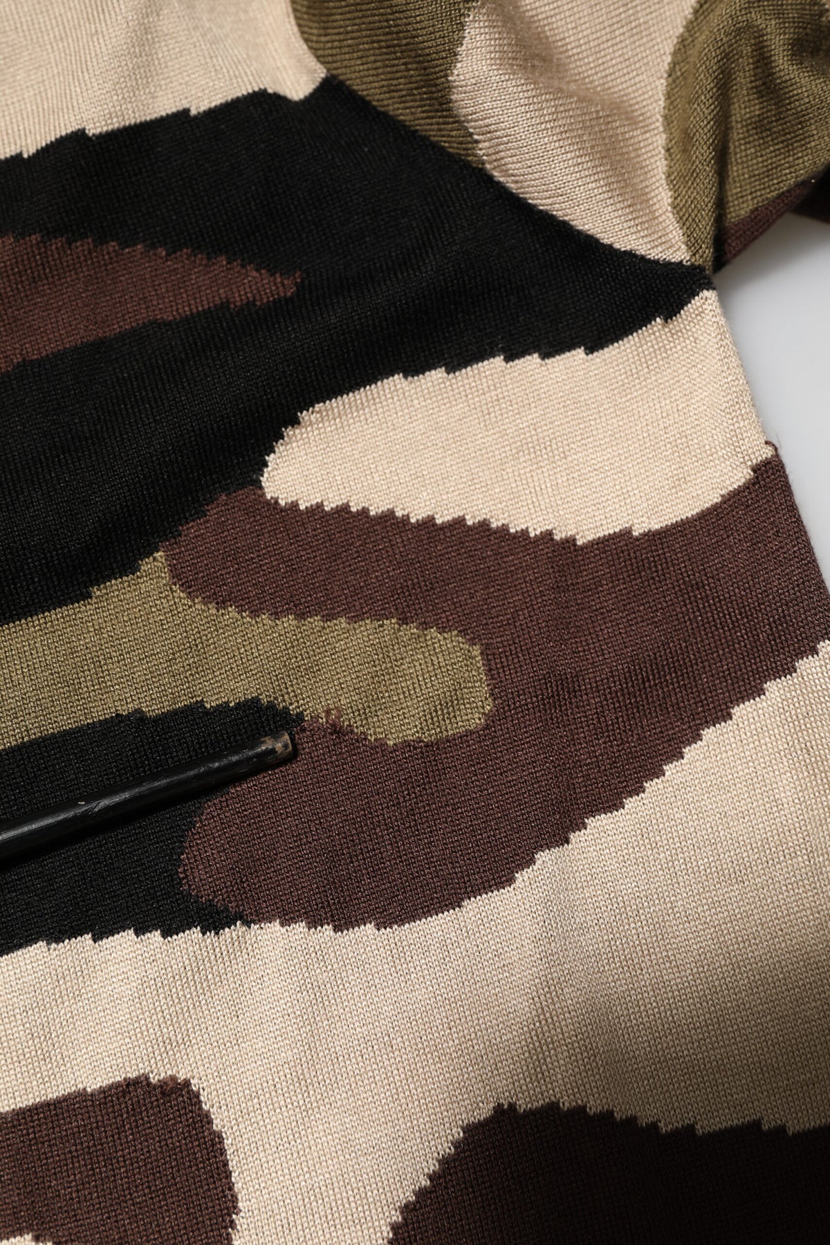 Dolce & Gabbana Camouflage Brown Silk Military Polo T-shirt