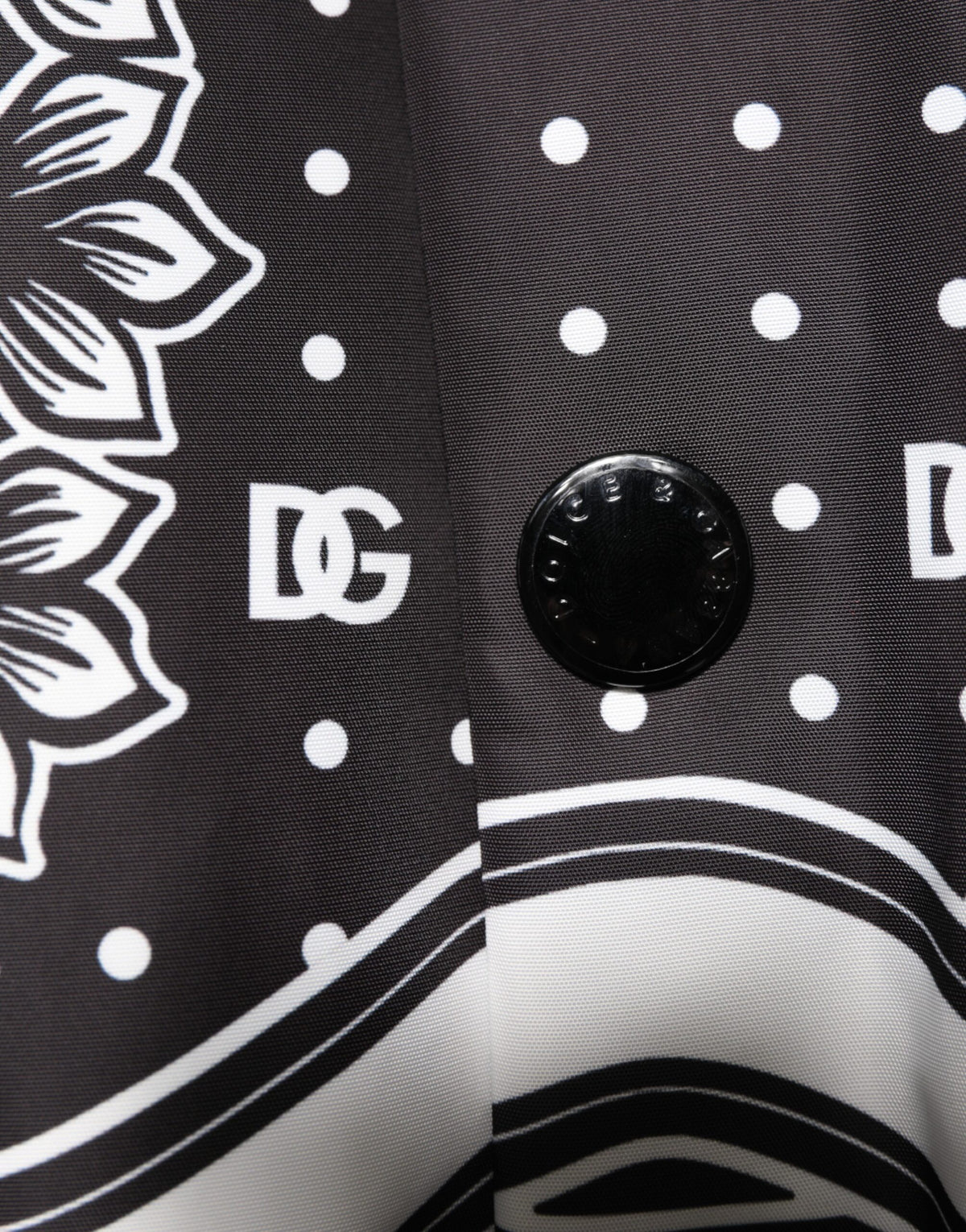 Dolce & Gabbana Black White Bandana Print Bomber Jacket