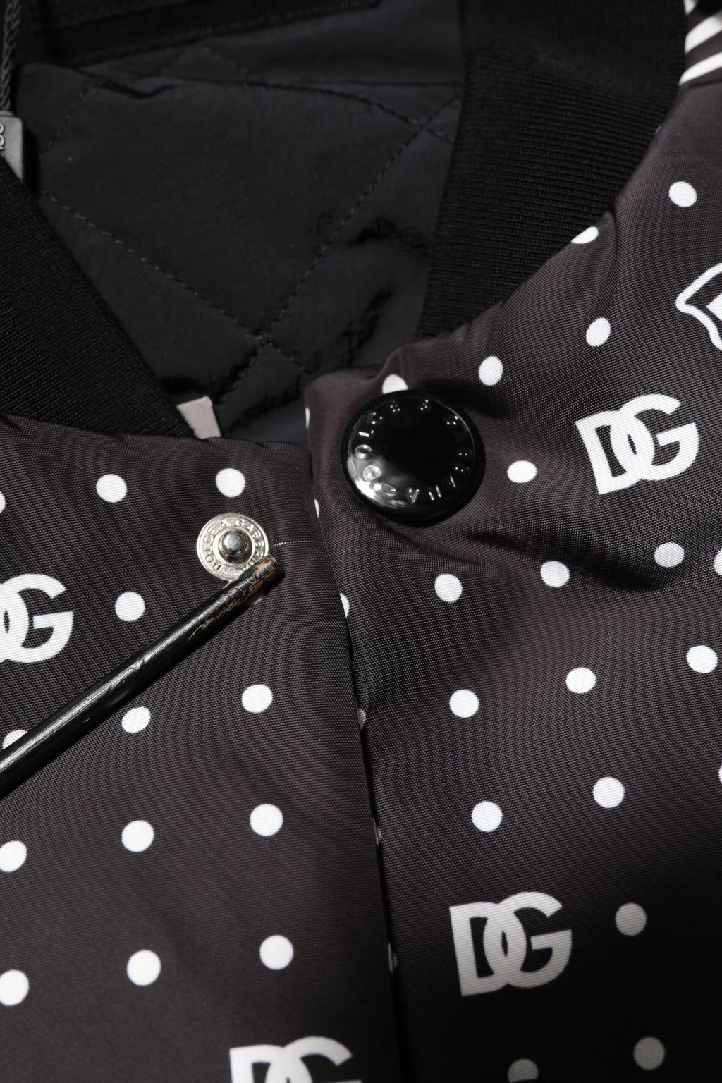 Dolce & Gabbana Black White Bandana Print Bomber Jacket