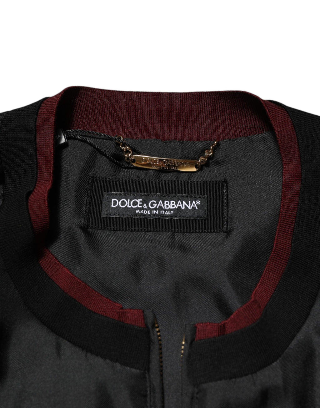 Dolce & Gabbana Black Red Floral Silk Bomber Blouson Jacket