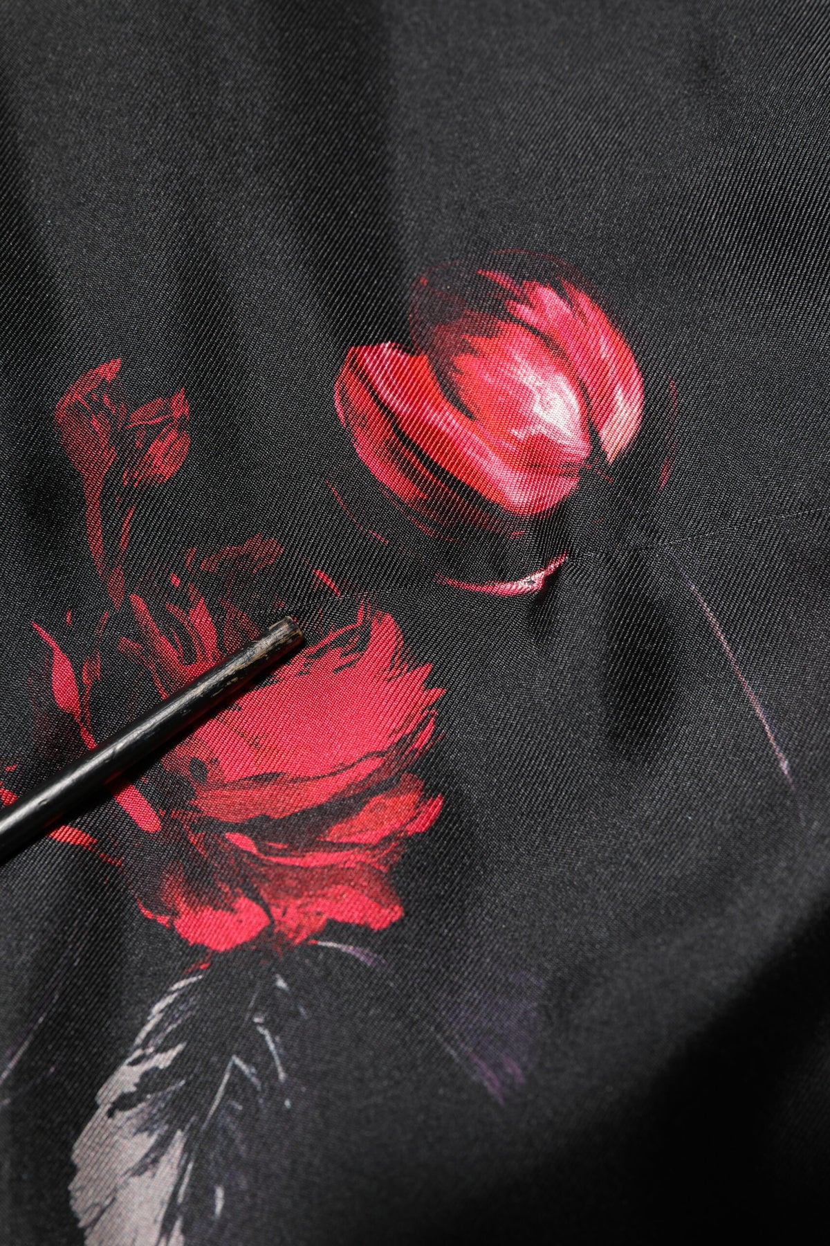 Dolce & Gabbana Black Red Floral Silk Bomber Blouson Jacket