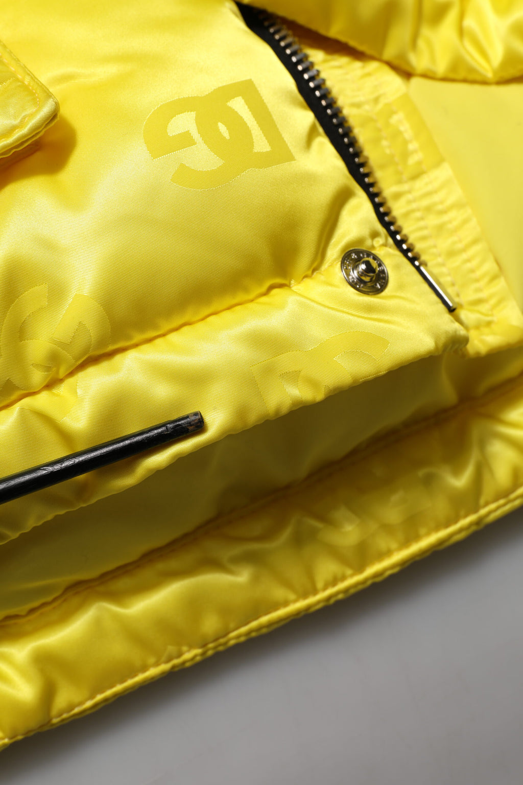 Dolce & Gabbana Yellow Nylon Logo Puffer Bomber Men Jacket
