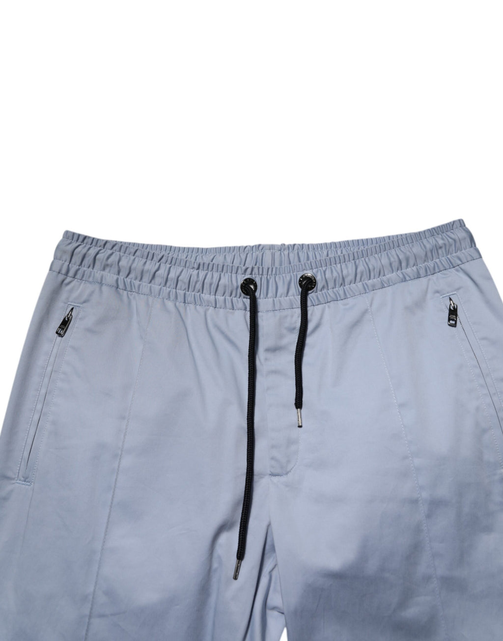 Dolce & Gabbana Light Blue Cotton Drawstring Elastic Waist Men Pants