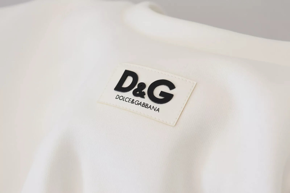 Dolce & Gabbana White Cotton Corset Stretch Top  T-shirt