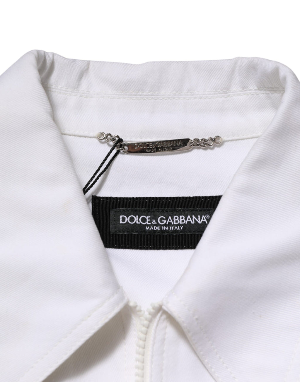 Dolce & Gabbana White Barcode Patch Utility Zip Jumpsuit Pants