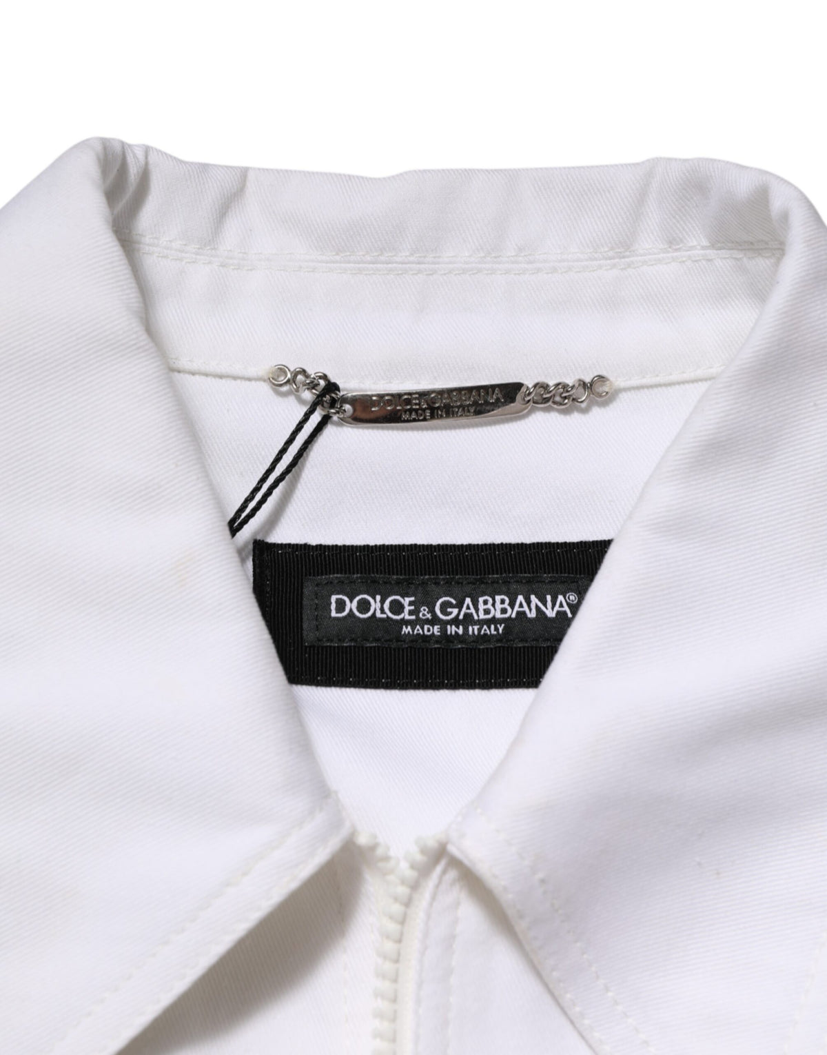 Dolce & Gabbana White Barcode Patch Utility Zip Jumpsuit Pants