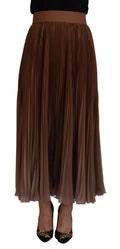 Dolce & Gabbana Beige Longuette Plisse Chiffon Midi Skirt