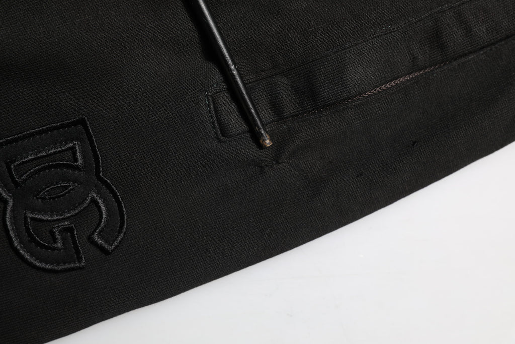 Dolce & Gabbana Black Cotton DG Logo Men Jogger Pants