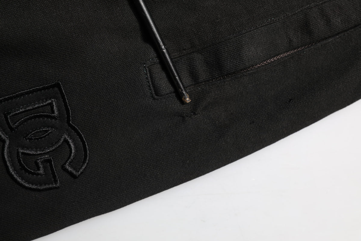 Dolce & Gabbana Black Cotton DG Logo Men Jogger Pants