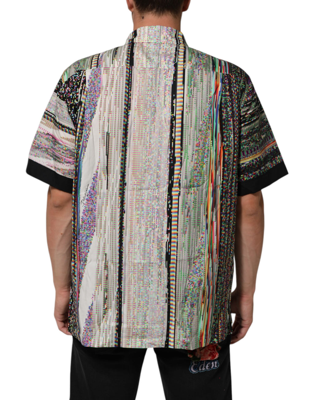Dolce & Gabbana Multicolor Graphic Collared Casual Shirt