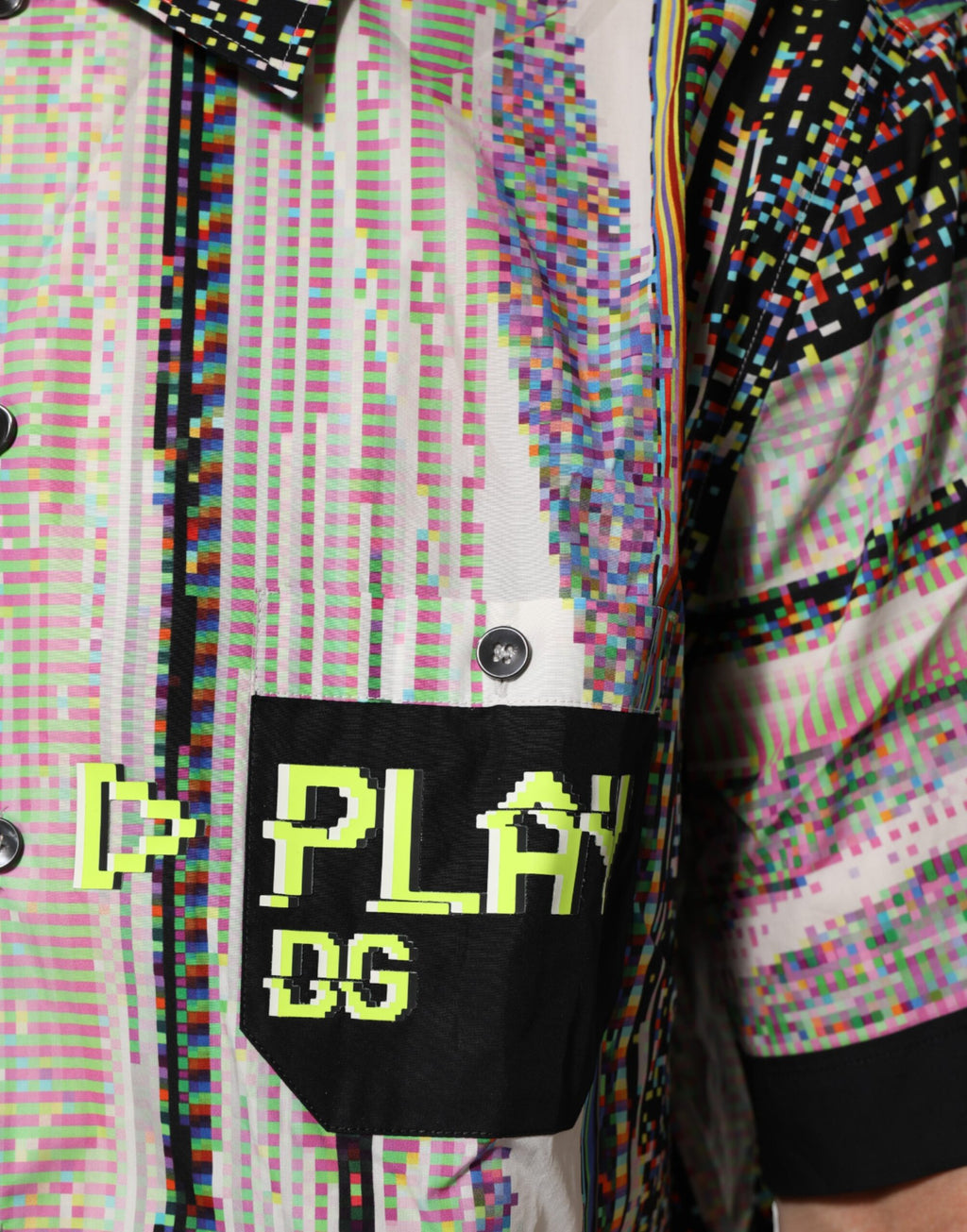 Dolce & Gabbana Multicolor Graphic Collared Casual Shirt