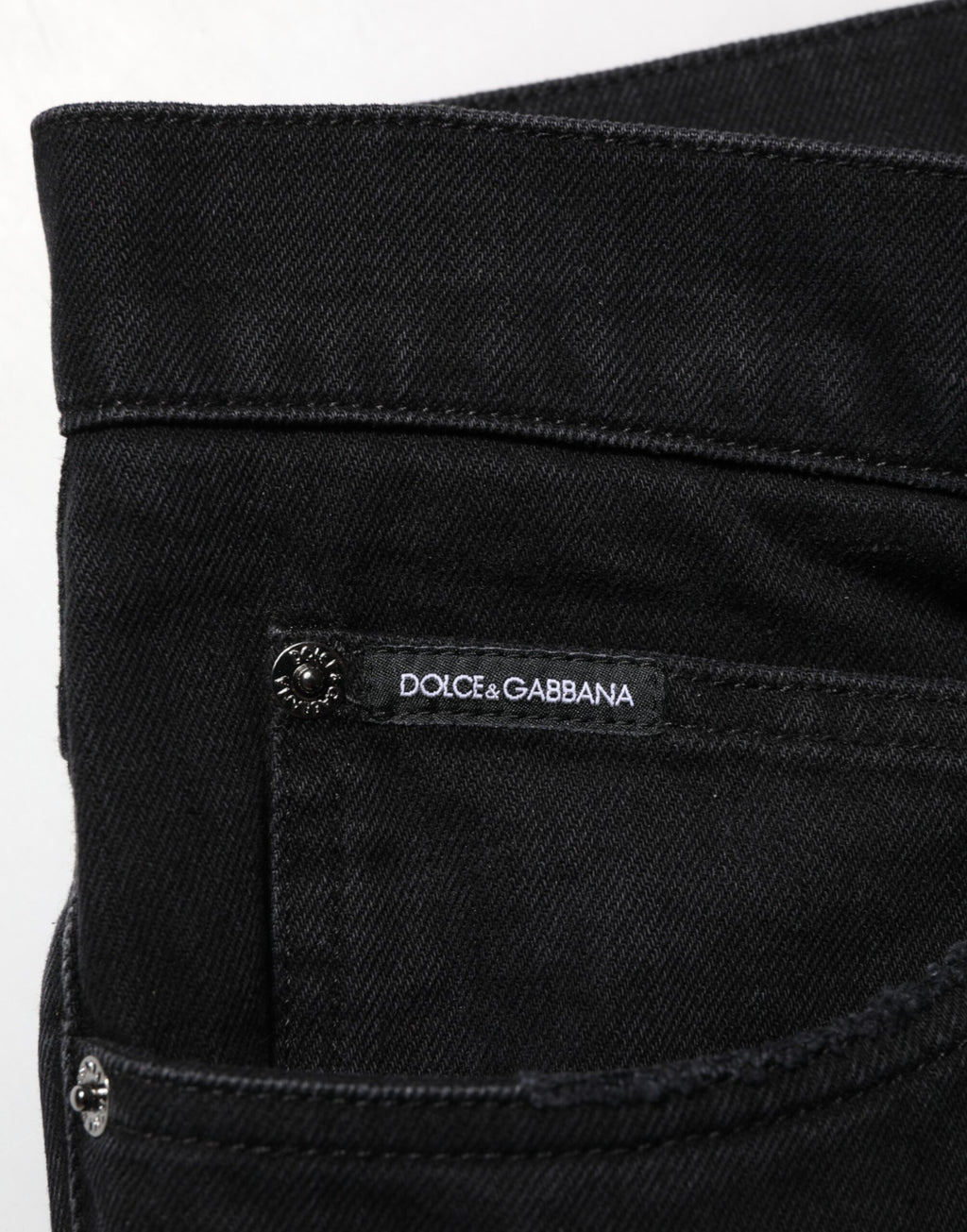 Dolce & Gabbana Black Cotton Regular Denim Men Trouser Jeans