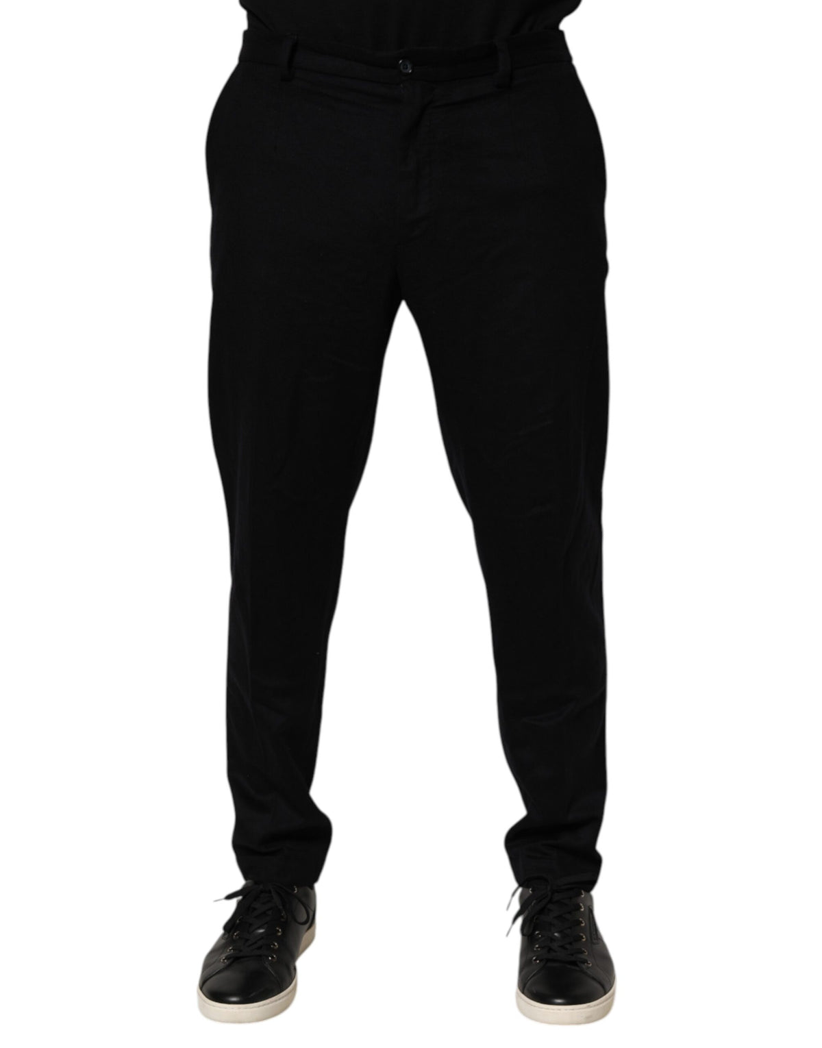 Dolce & Gabbana Black Cashmere Dress Formal Trouser Pants