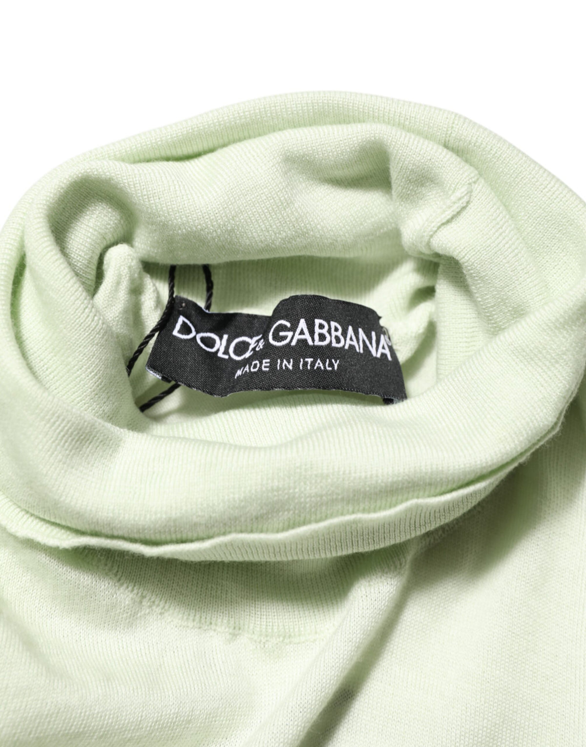 Dolce & Gabbana Light Green Logo TurtleNeck Pullover Sweater