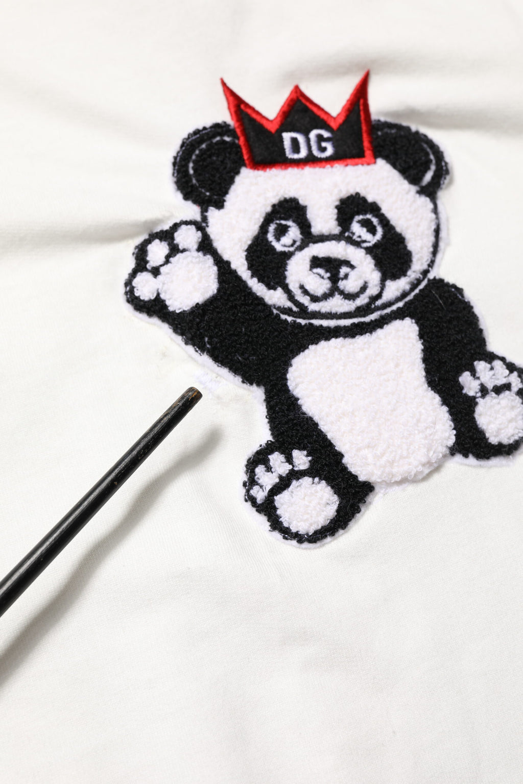 Dolce & Gabbana Off White Cotton Panda Hooded Sweatshirt Sweater