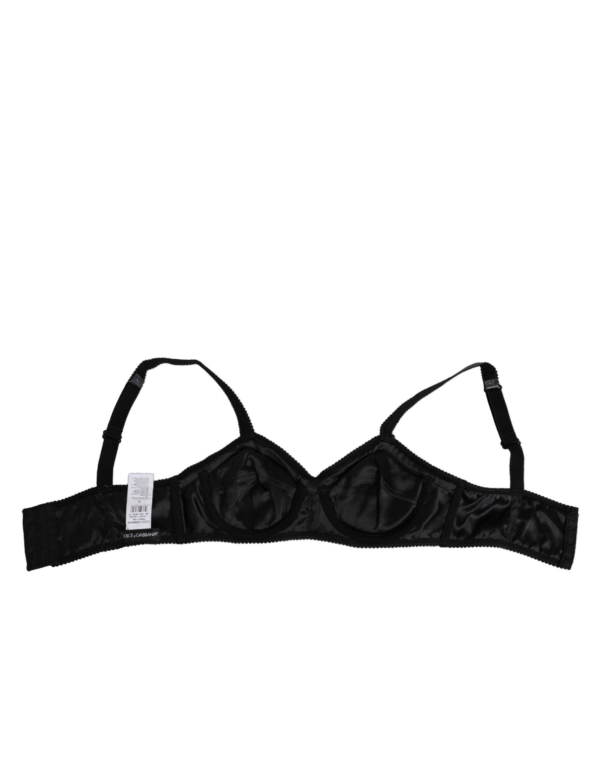 Dolce & Gabbana Dark Gray Silk Stretch Balconcino Bra Underwear