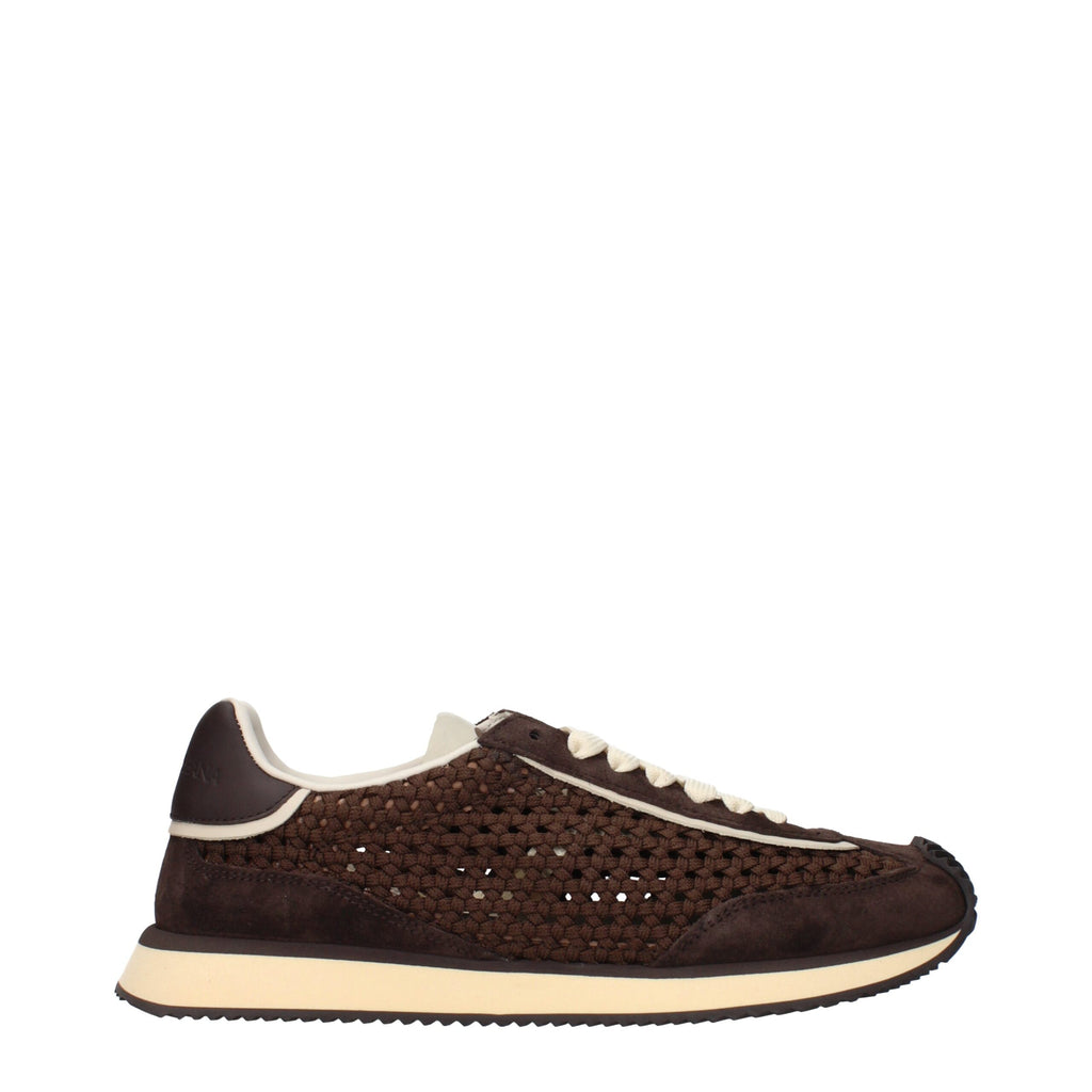 Dolce & Gabbana Brown Fabric Low Top Sneakers