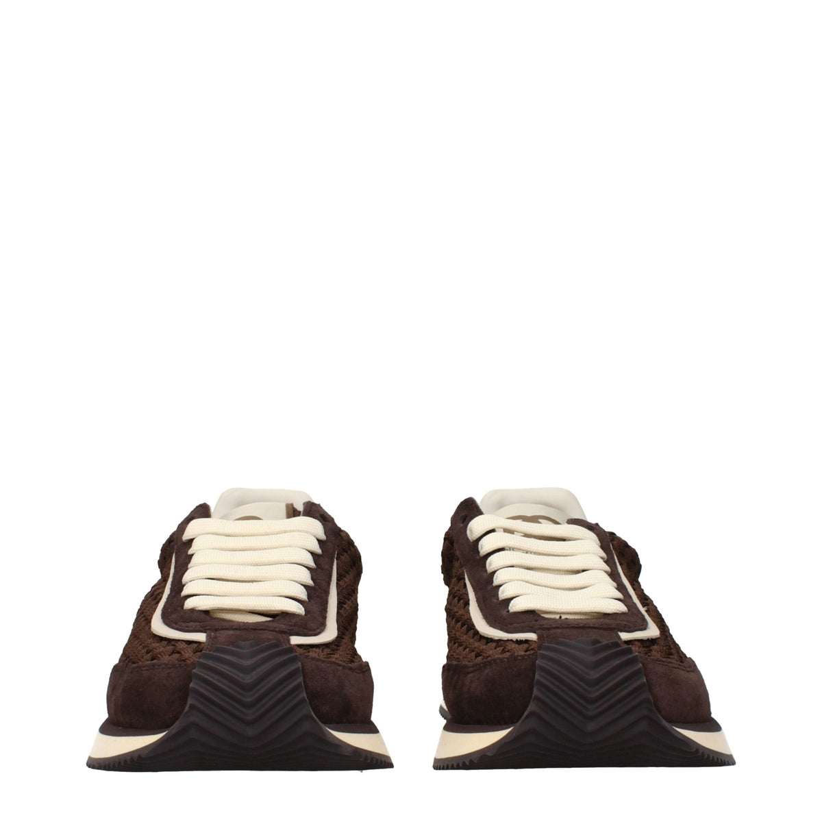 Dolce & Gabbana Brown Fabric Low Top Sneakers