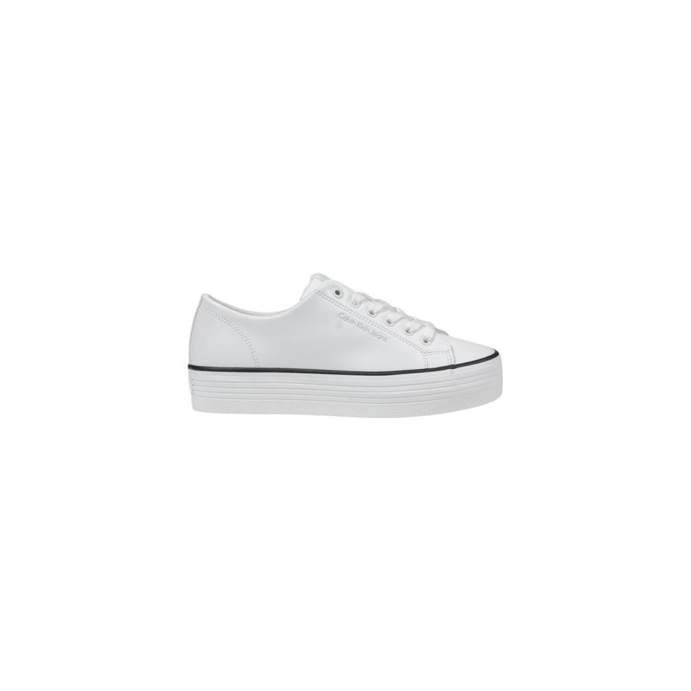 Calvin Klein Jeans Black And White Leather Platform Sneakers