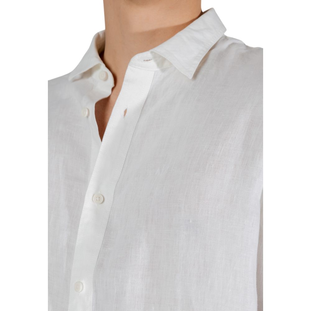 Armani Exchange White Linen Dress Shirt