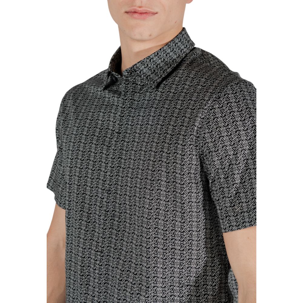Armani Exchange Black Cotton Shortsleeve Shirt