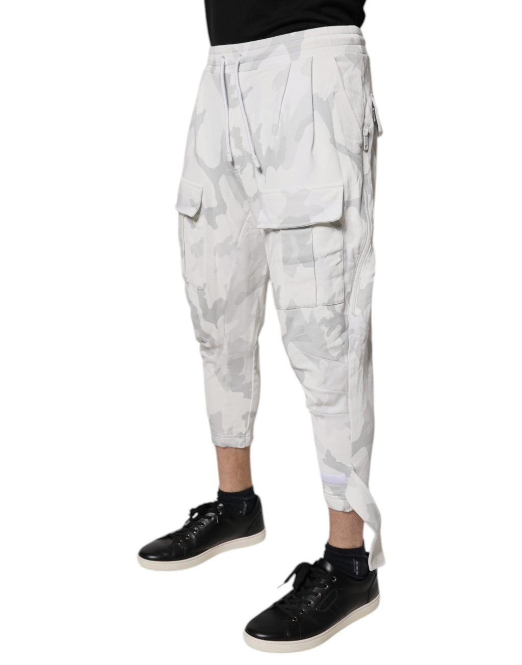 Dolce & Gabbana White Camouflage Cargo Jogger Sweatpants Pants