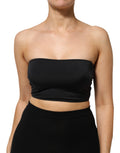 Dolce & Gabbana Black Nylon Blend Bandeau Strapless Tube Top