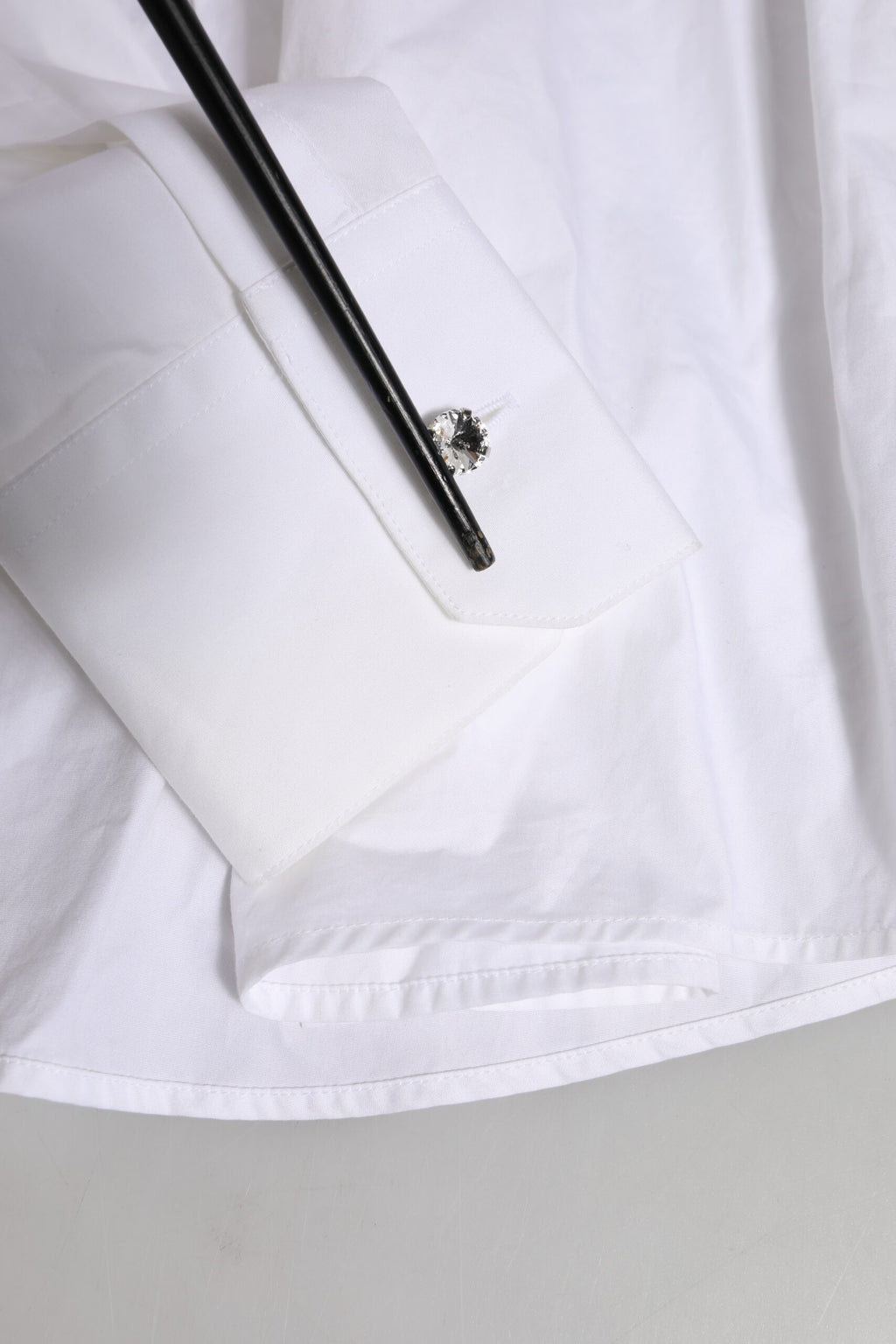 Dolce & Gabbana White Crystal Embellished Dress Shirt Top