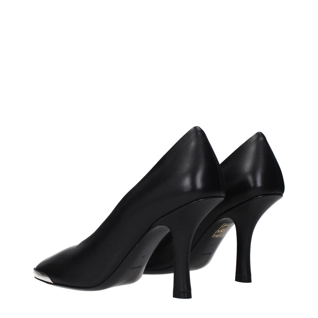 Burberry Black Leather High Heel Pumps
