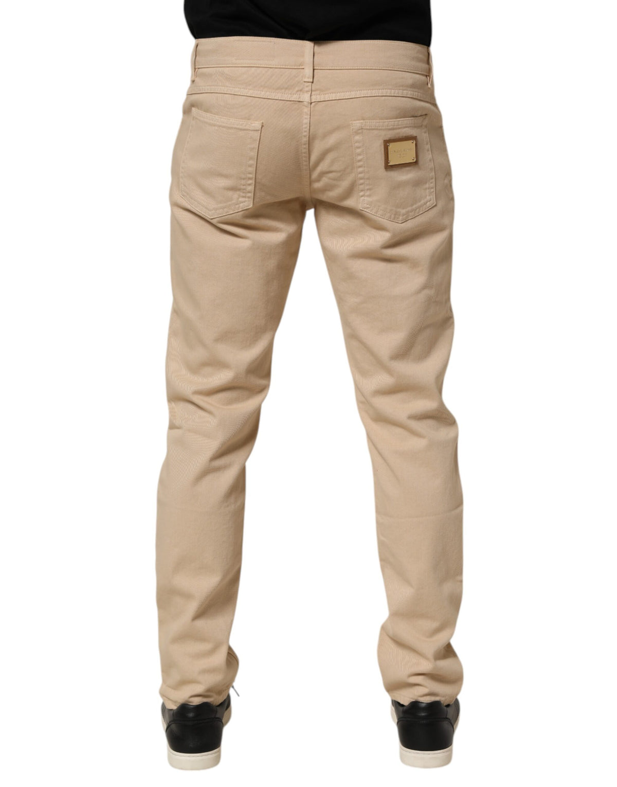 Dolce & Gabbana Beige Cotton Skinny Regular Men Denim Jeans
