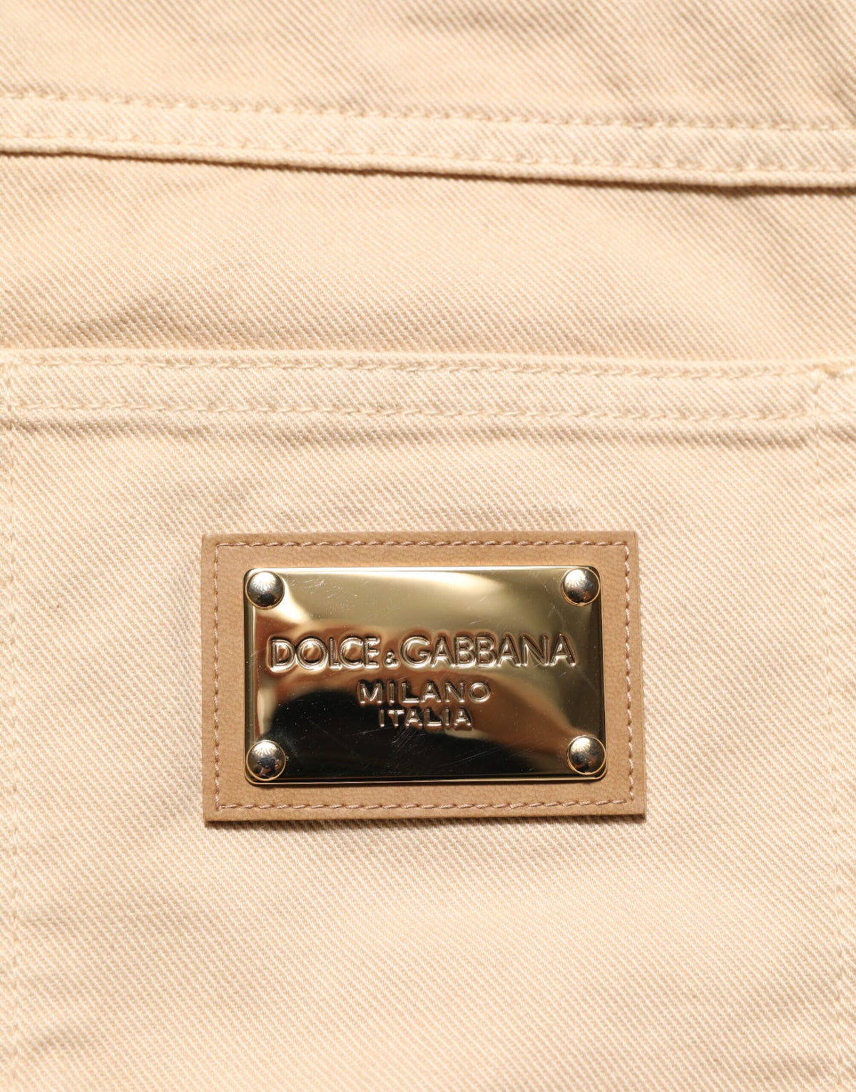 Dolce & Gabbana Beige Cotton Skinny Regular Men Denim Jeans