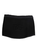 Dolce & Gabbana Black Lace Stole Knitted DG Logo Men One Size Scarf