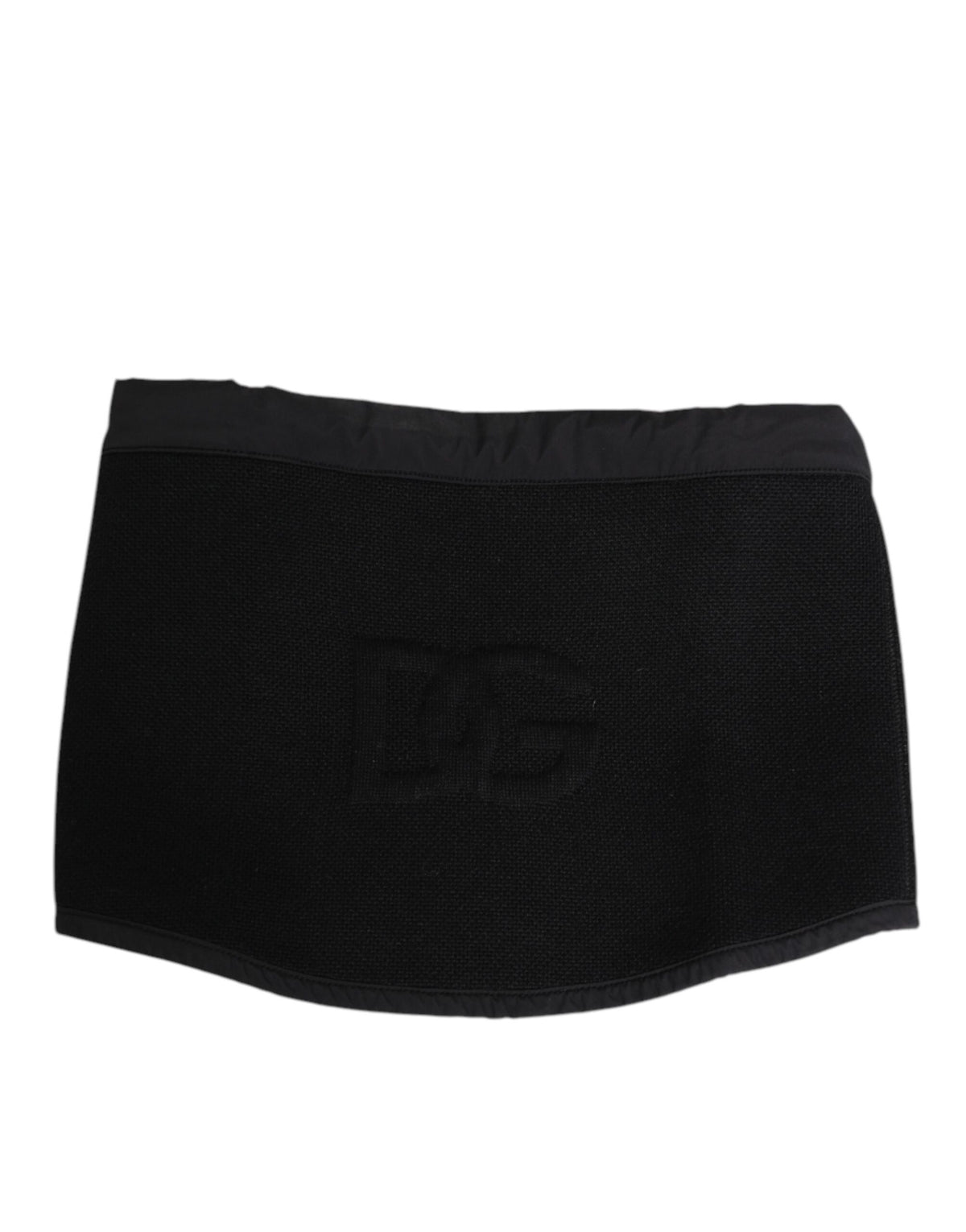 Dolce & Gabbana Black Lace Stole Knitted DG Logo Men One Size Scarf