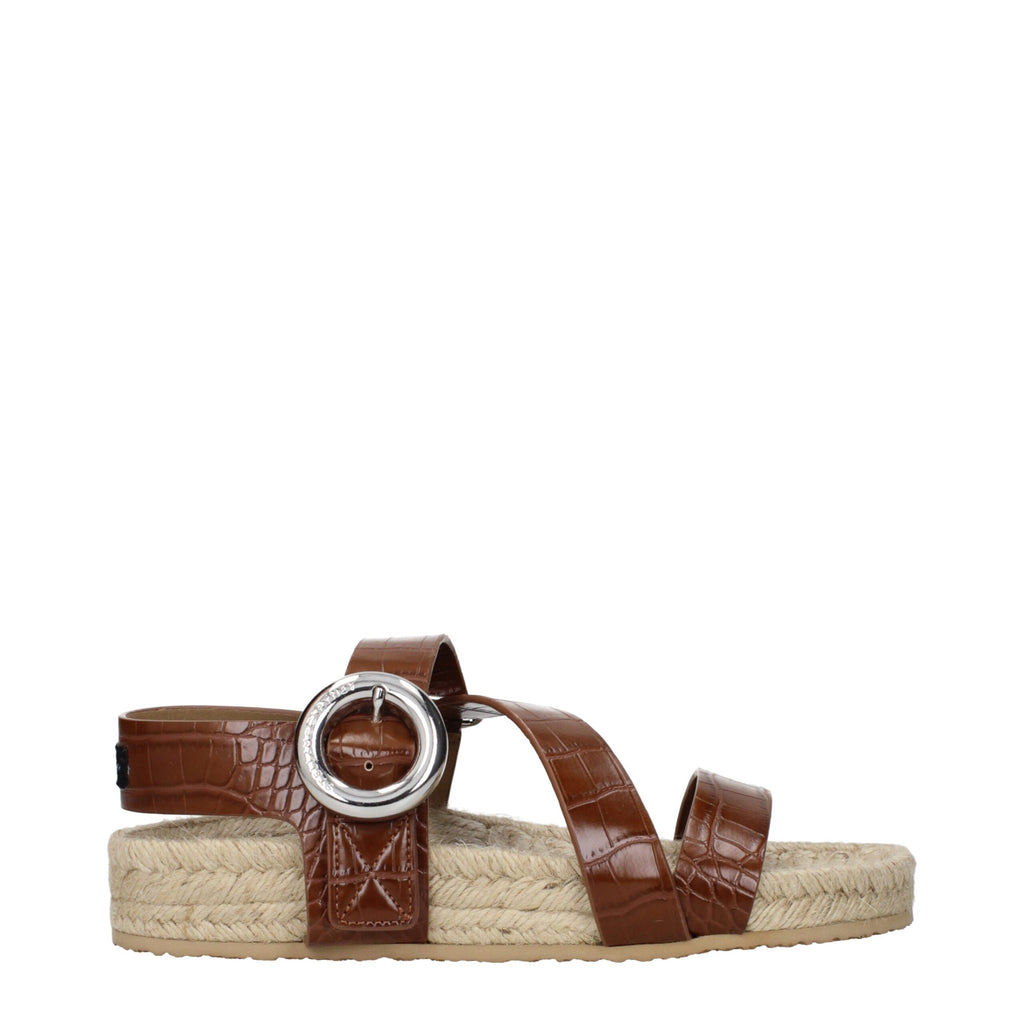 Stella McCartney Brown Leather Flat Sandals