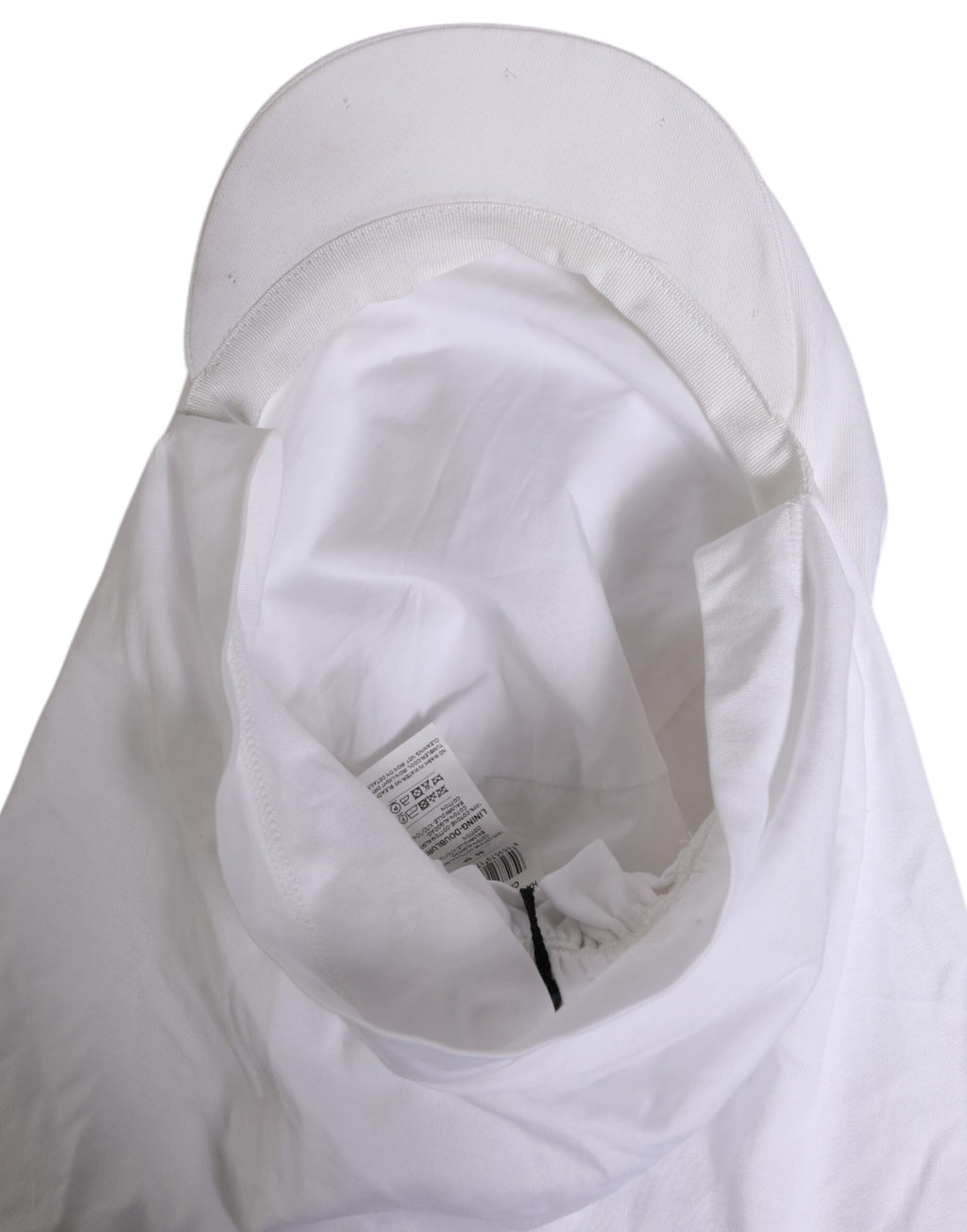 Dolce & Gabbana White Cotton DG Logo Plaque Baseball Balaclava Hat