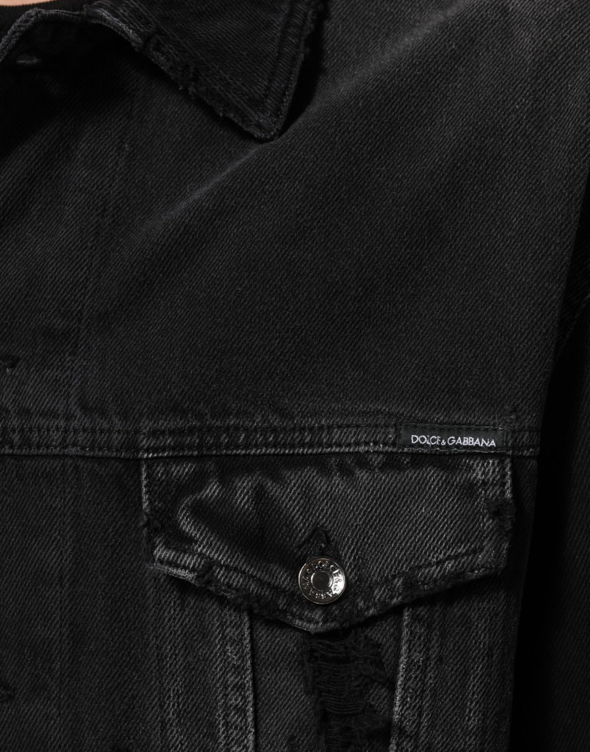 Dolce & Gabbana Black Cotton Stretch Denim Blouson Jacket