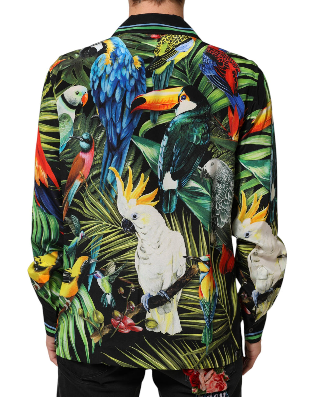 Dolce & Gabbana Multicolor Parrot Print Lounge Casual Shirt