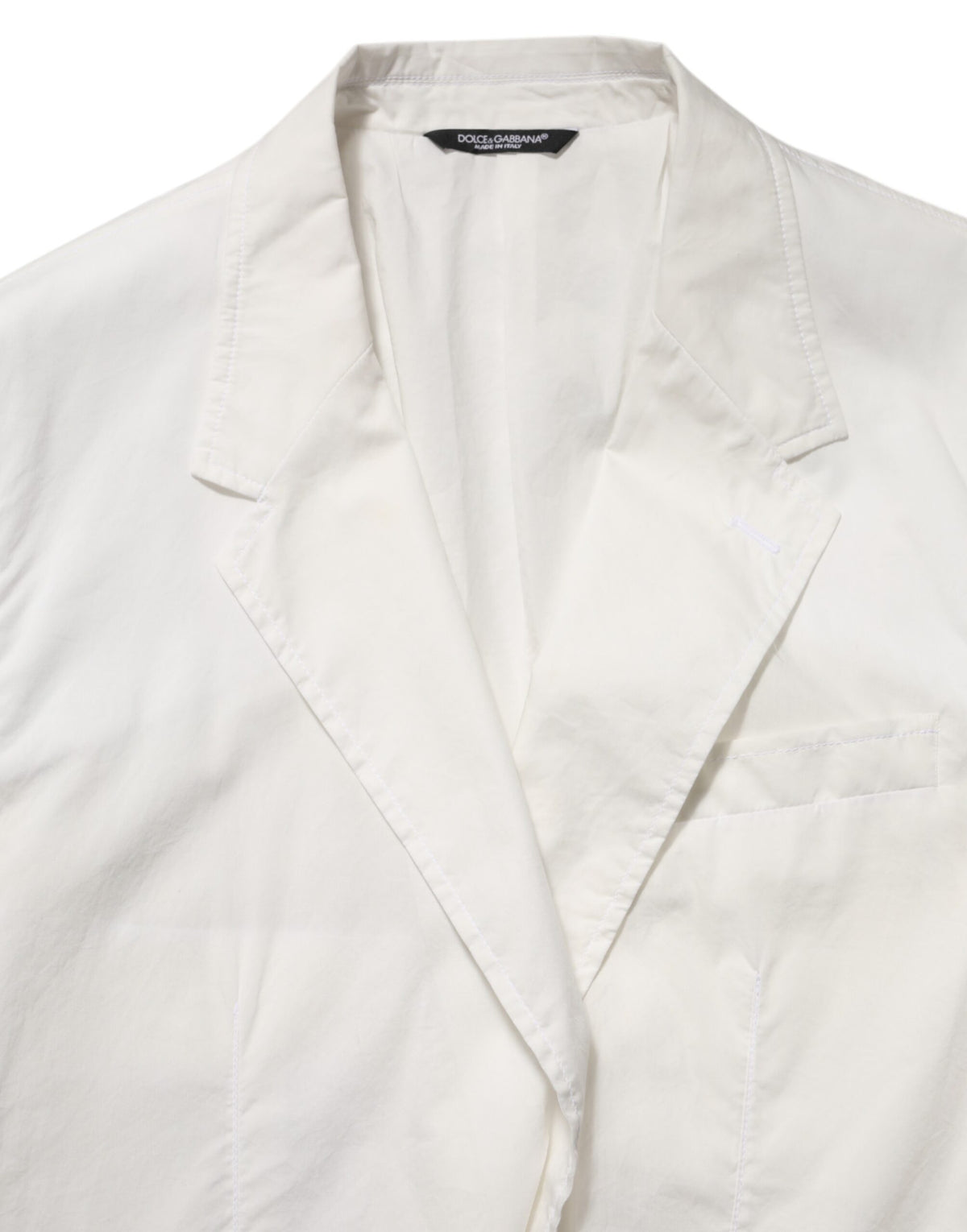Dolce & Gabbana White Cotton 1 Button Men Suit Blazer