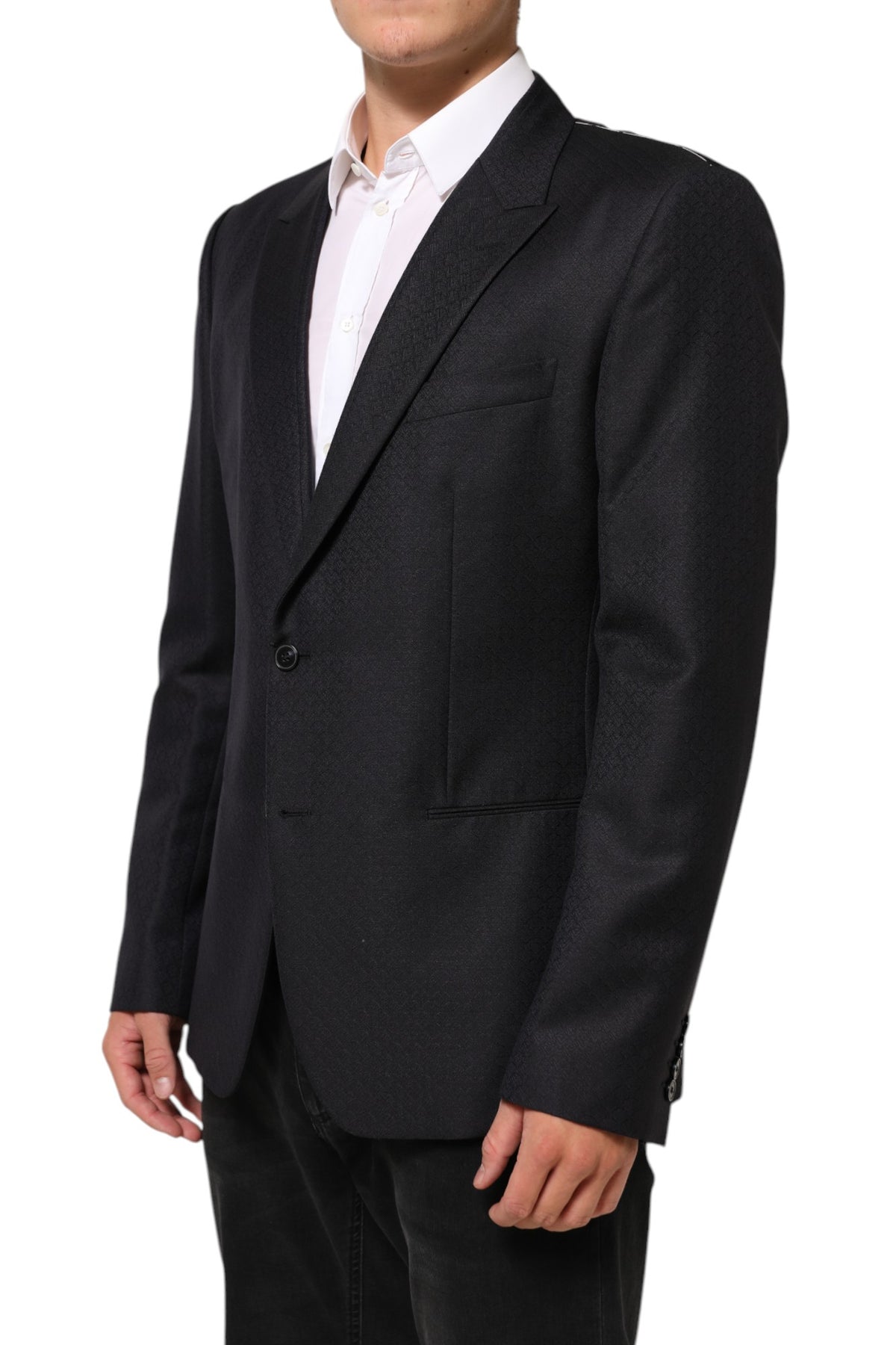 Dolce & Gabbana Black Wool 2 Buttons Suit Jacket Men Blazer