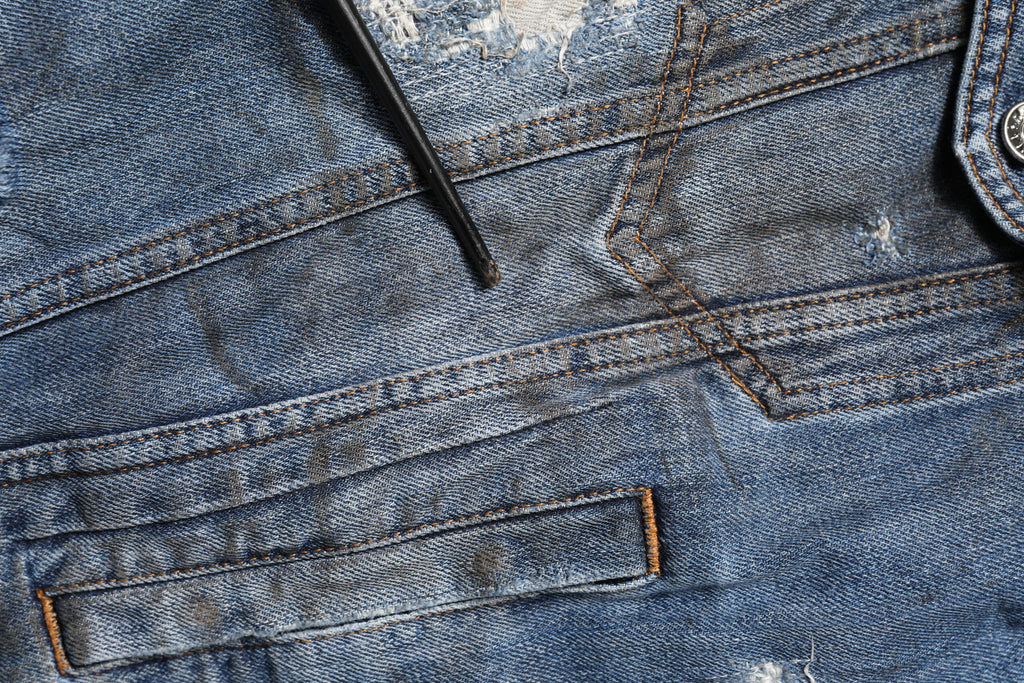 Dolce & Gabbana Blue Cotton Tattered Denim Blouson Jacket