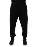 Dolce & Gabbana Black DG Logo Cotton Jogger Sweatpants Pants